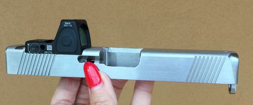Serrated Slide For Glock 19 GEN1,2,3, Polymer80 - RMR Cut For Trijicon Sight